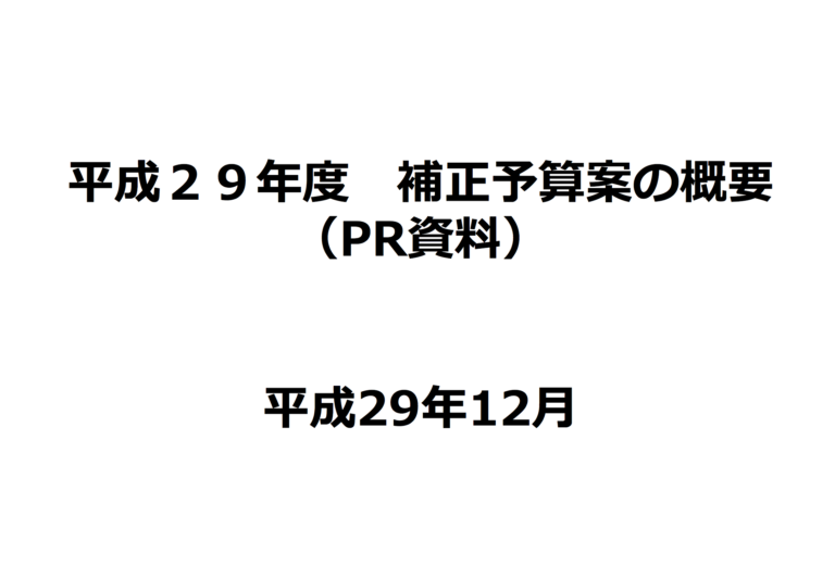 平成２９年度補正予算案の概要